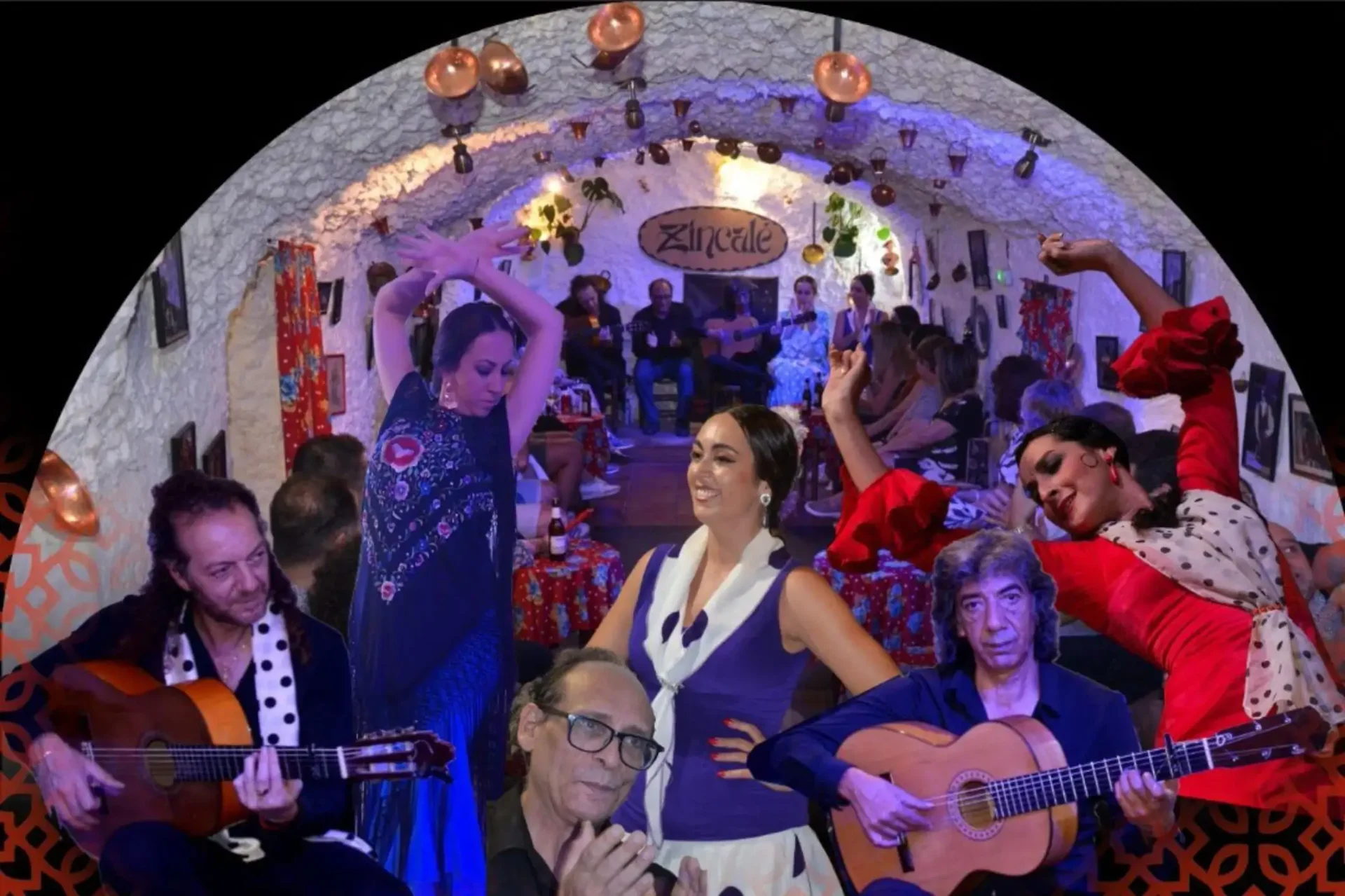 Detalle del zapateado en el espectáculo de flamenco en las cuevas del Sacromonte de Granada